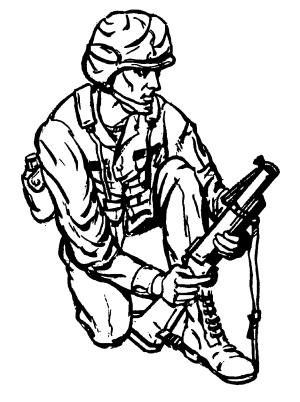 Figure A-24. Kneeling position using the marked-sling method.
