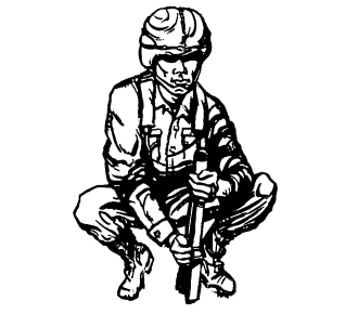 Figure A-26. Squatting position for indirect fire.