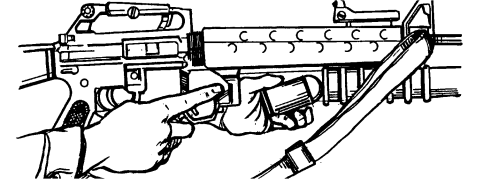 Figure 2-7. Loading the M203 grenade launcher.