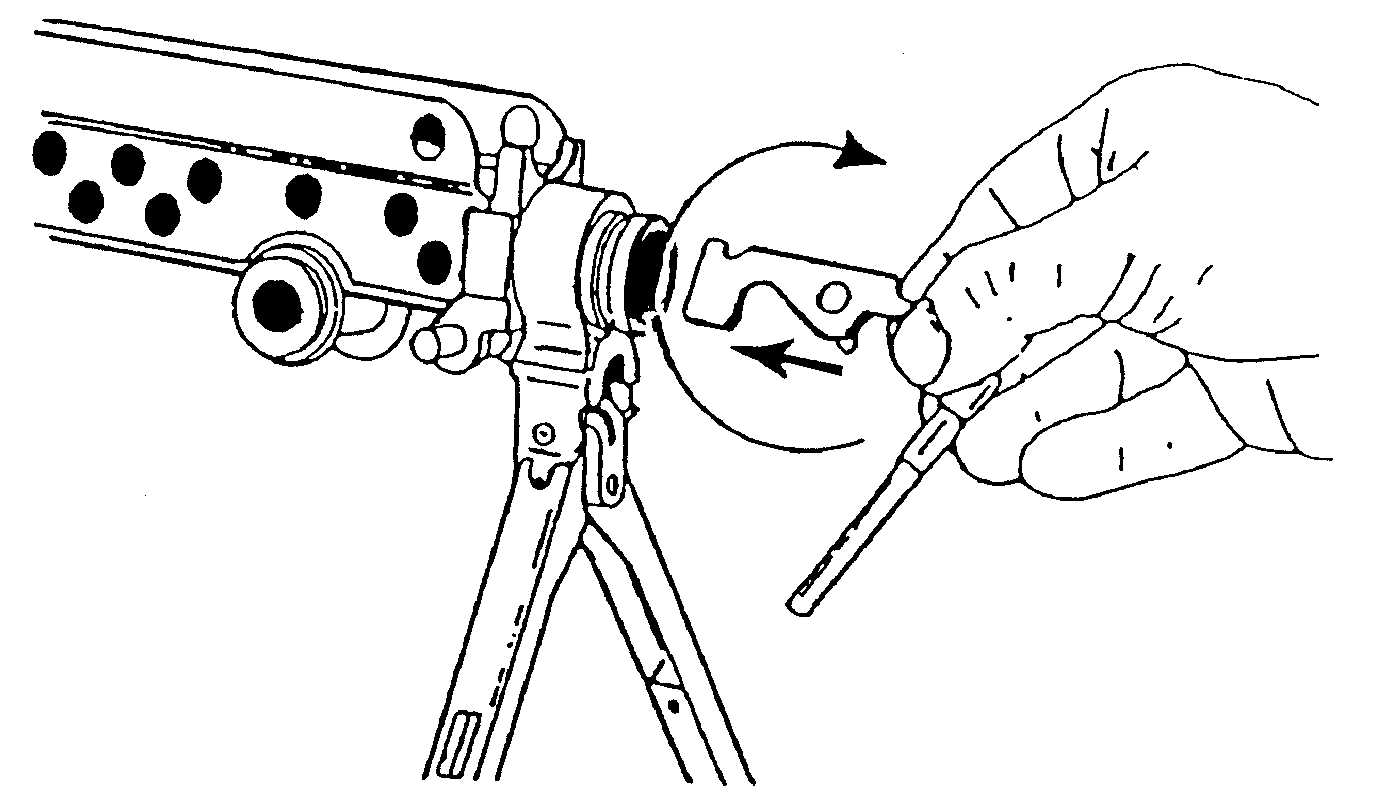 Figure 1-22. Cleaning of the front interior and internal grooves of the gas cylinder.