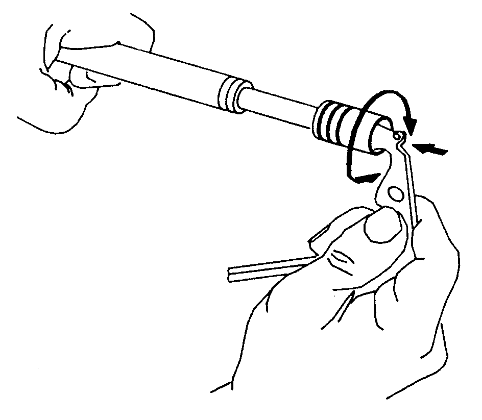 Figure 1-24. Cleaning of the hole in the front of the piston.