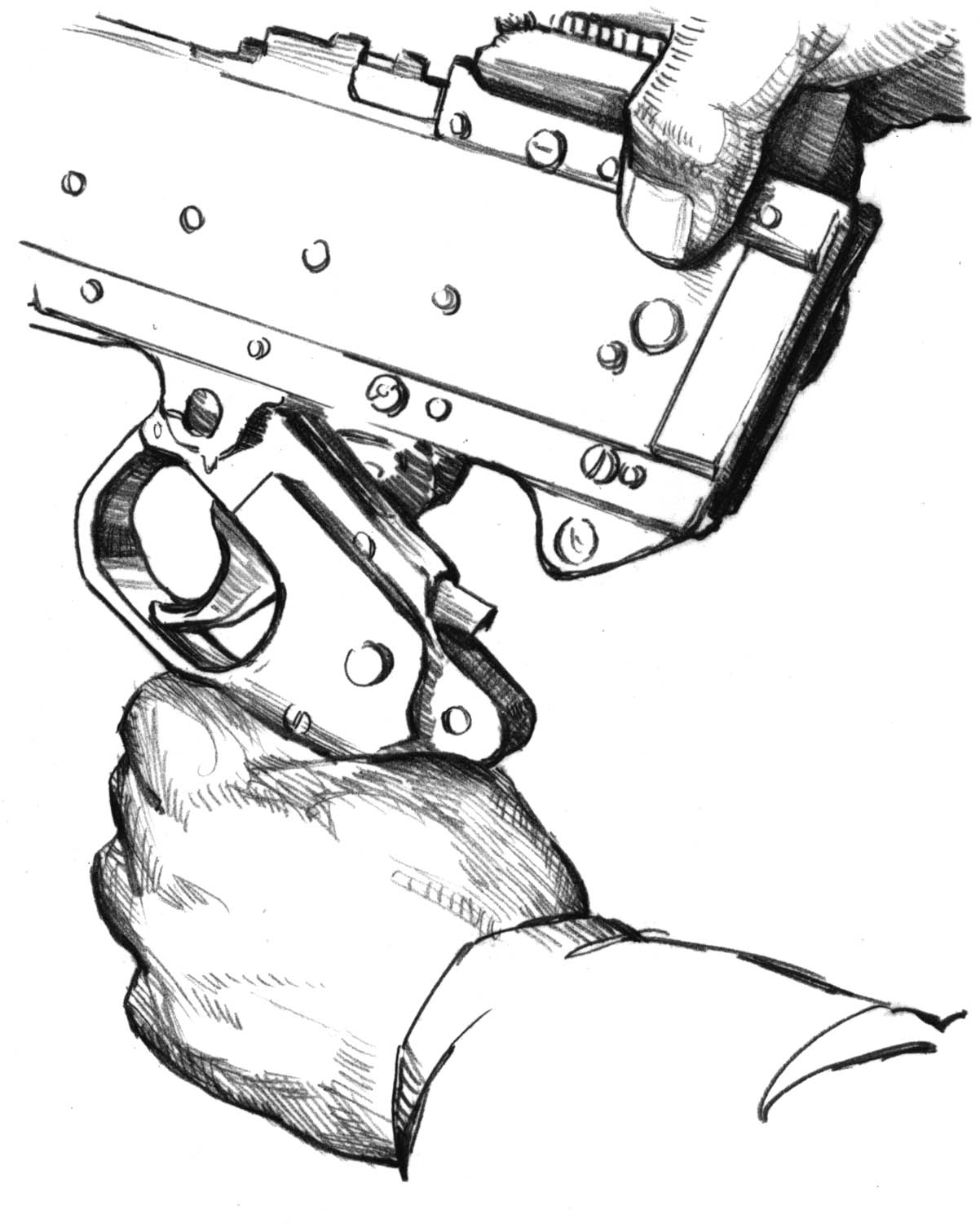 Figure 3-16. Removal of trigger housing.