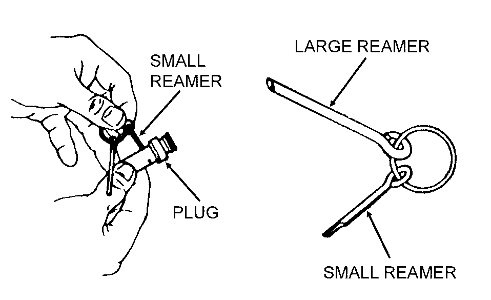 Figure 3-20. Tools for cleaning the gas regulator plug inlet holes.