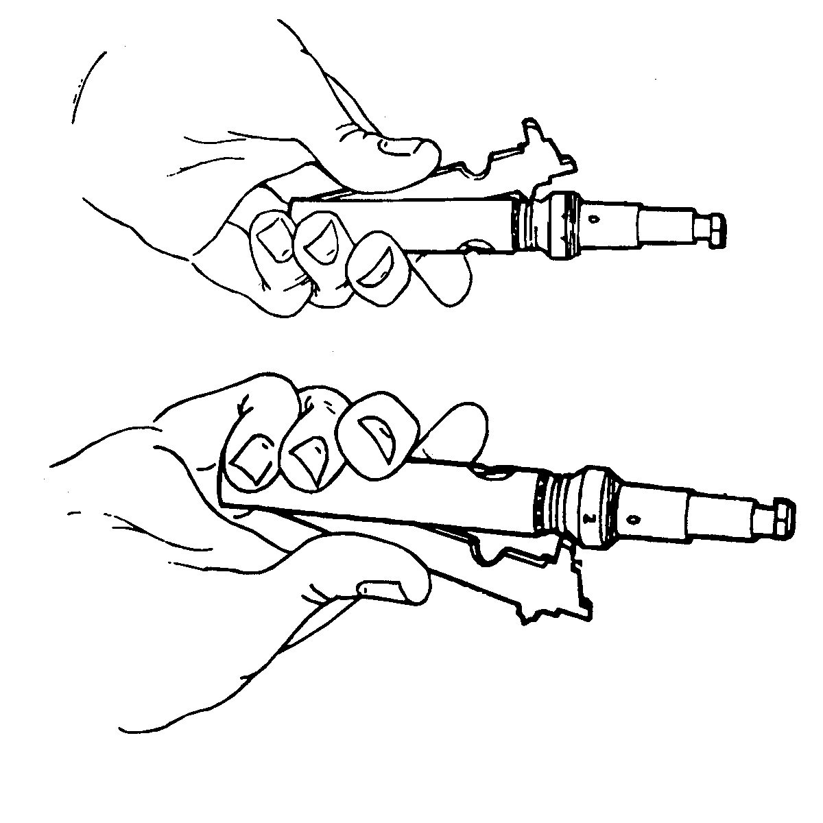 Figure 3-21. Cleaning of the gas regulator plug grooves.