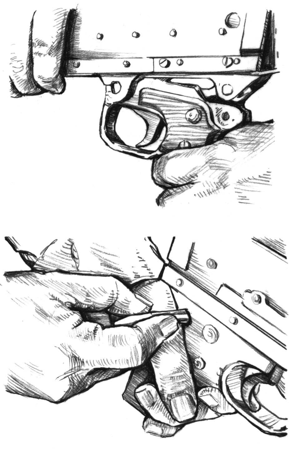 Figure 3-25. Replacement of the trigger housing assembly.
