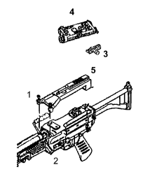 Figure G-18. Mounting the AN/PEQ-2A to the M249 using TWS bracket.