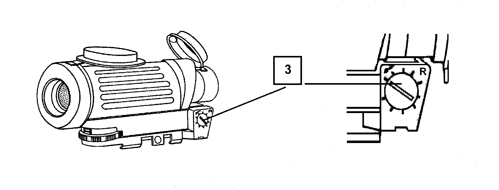 Figure G-35. Rotation of the windage adjustment screw.