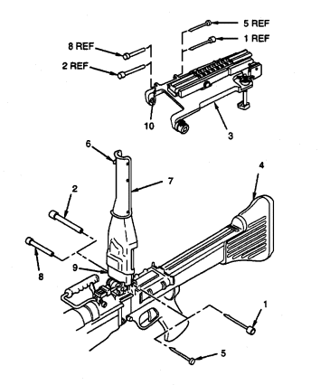 Figure G-42a. Mounting the MGO to the M60 machine gun.