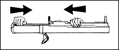 Figure 2-18. Ensuring launcher is locked in the extended position.