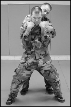Figure 8-1. Defense against the standing rear naked choke.