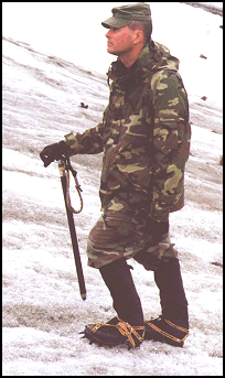 Figure 10-2. Using the ice ax in the cane position.