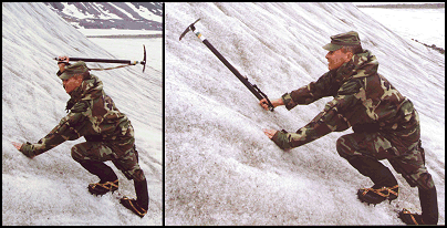 Figure 10-7. Ice ax in the hammer position.
