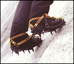 Figure 10-9. Front-pointing with crampons.
