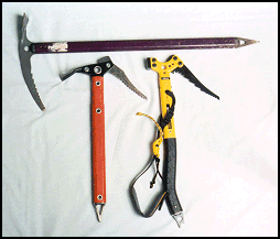 Figure 3-24. Ice ax and ice hammers.