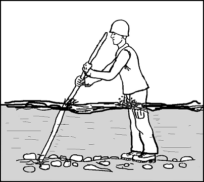 Figure 9-2. Individual crossing with staff.