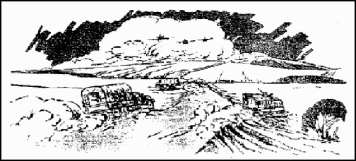 Figure 10-4. Vehicles moving to dispersed positions on road shoulders