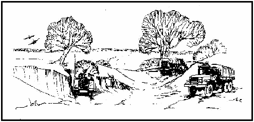 Figure 8-4. Dispersed vehicles in concealed positions