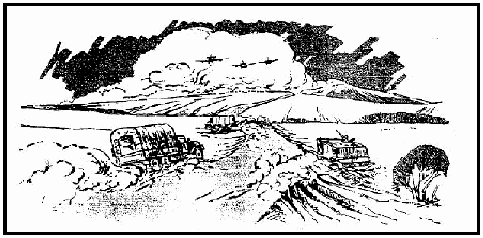 Figure 8-5. Vehicles moving to dispersed positions on road shoulders