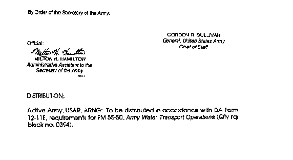 FM 55-50: ARMY WATER TRANSPORT OPERATIONS - AUTHORIZATION LETTER