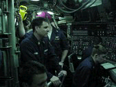 On the Dive Stand aboard USS Michigan                                