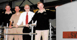 Group photo atop LSV-2 (caption follows)