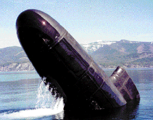 Photo of submarine model Dolly Varden. (caption follows)
