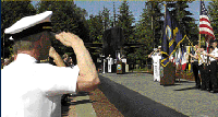 Photo of the ceremony which commemorated the 3,500th strategic deterrent submarine patrol.