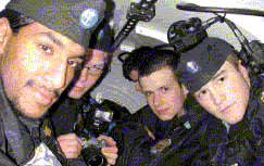 Photo of Swedish Submariners. Caption follows.