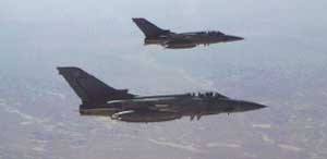 A pair of Tornado F3s patrol over the Gulf
