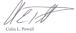 Secretary Colin L. Powell's signature