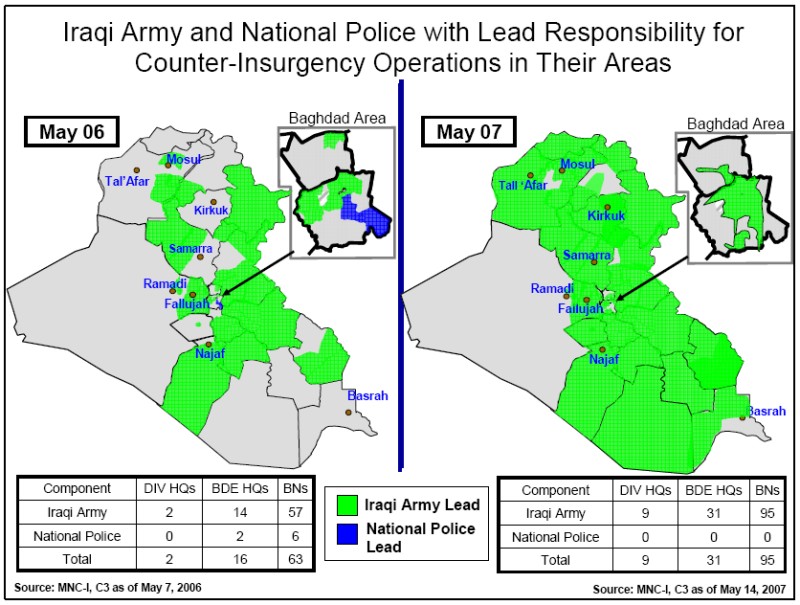 Iraqi Army and National Police with Lead Responsibility for Counter-Insurgency Operations in Their Areas