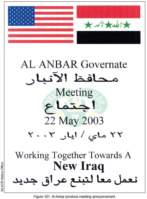 Figure 101. Al Anbar province meeting announcement. Figure 101. Al Anbar province meeting announcement.