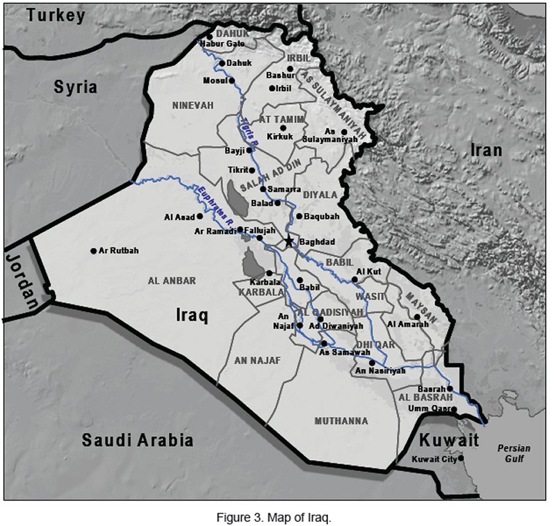 Figure 3. Map of Iraq.