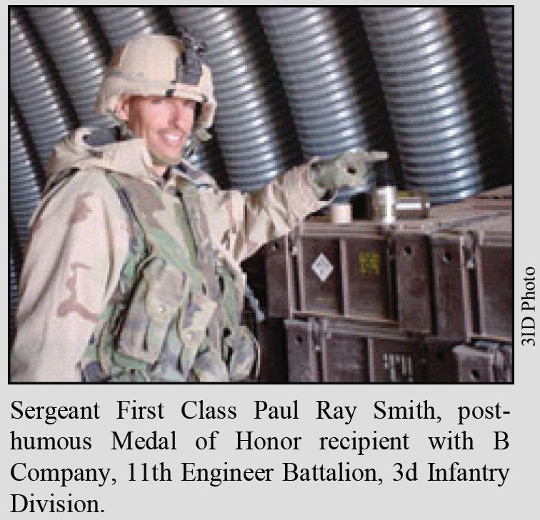 Sergeant First Class Paul Ray Smith, posthumous Medal of Honor recipient with B Company, 11 Engineer Battalion, 3d Infantry Division.