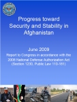 June 2009 - Progress toward Security and Stability in Afghanistan Report Cover