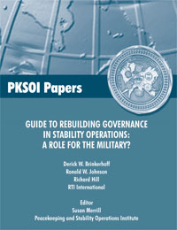 Guide to Rebuilding Governance in Stability Operations: A Role for the Military? - Cover