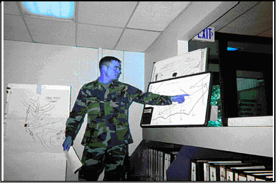 Photo of an NCO conducting a COA brief during the company/troop adaptive leader focus day