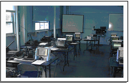 Photo of maintainenance course facility, complete with FBCB2 systems and attached EPLRS
