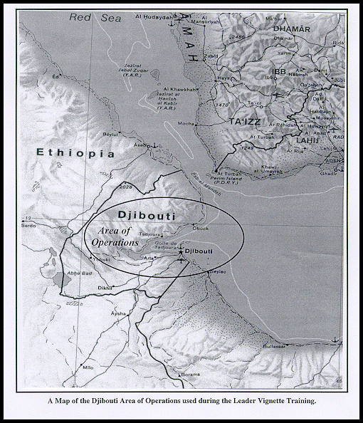map of the Djibouti area of operations used during leader vignette training