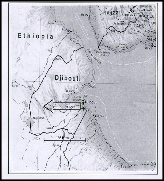 area map of Djibouti