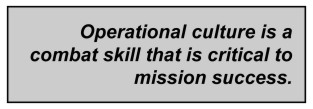 Graphic showing operational culture is a combat skill that is critical to mission success