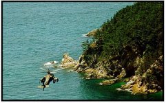 Graphic showing an AH-64 team flying off the coast enroute to a bullseye