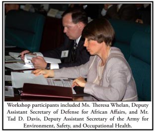 Graphic showing Ms. Theresa Whelan Deputy Assistant Secretary of Defense for African Affairs and Mr. Tad D. Davis Deputy Assistant Secretary for the Army for Environment, Safety and Occupational Health