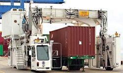 Photo of shipping container under inspection