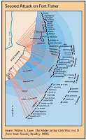 Graphic showing diagram of the second attack on Fort Fisher