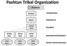 Graphic showing diagram of Pashtun tribal organization