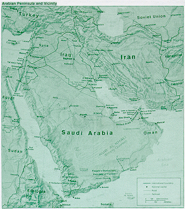 Map of the Arabian Peninsula