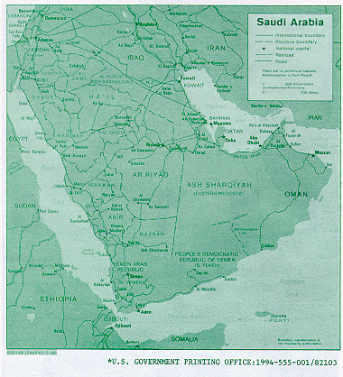 Map of Saudi Arabia