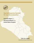 SIGIR July 30, 2008 Quarterly and Semiannual Report to Congress - Cover