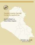 SIGIR October 30, 2008 Quarterly Report to Congress - Cover